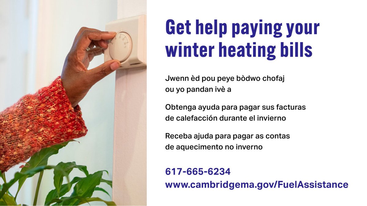 Have you checked if you're eligible to get help with your heating bills through the Fuel Assistance Program? If you are, you can apply any time through April 30. If you're not, you can still take steps to save energy and money this winter - camb.ma/48rnqVS #LIHEAP #CambMA