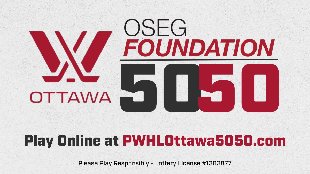 🚨 We've opened sales for the first ever PWHL Ottawa 50/50 draw ahead of tonight’s sell-out game!🚨 Proceeds from the draw help fund important programs for girls in sports like Girls on the Run and Sports Day the Girls' Way! Play online at: pwhlottawa5050.com