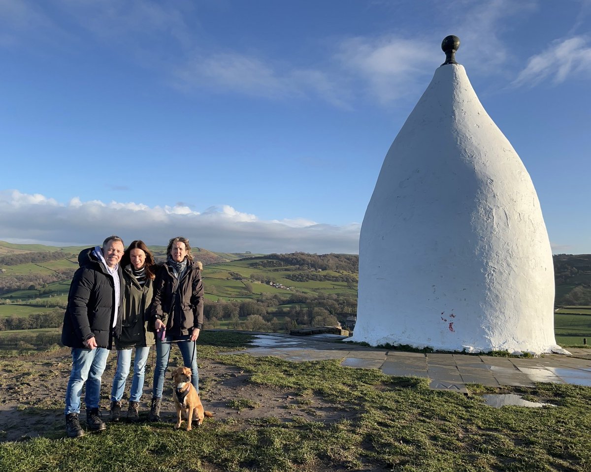 Hi everyone and Happy New Year! I wish you all the best for 2024 and may it be a joyful, healthy and lucky year for you all. I went on a massive walk with my husband &amp; friend on New Year’s Day. Here we are at the top of the White Nancy in Bollington near where I live. Beautiful!