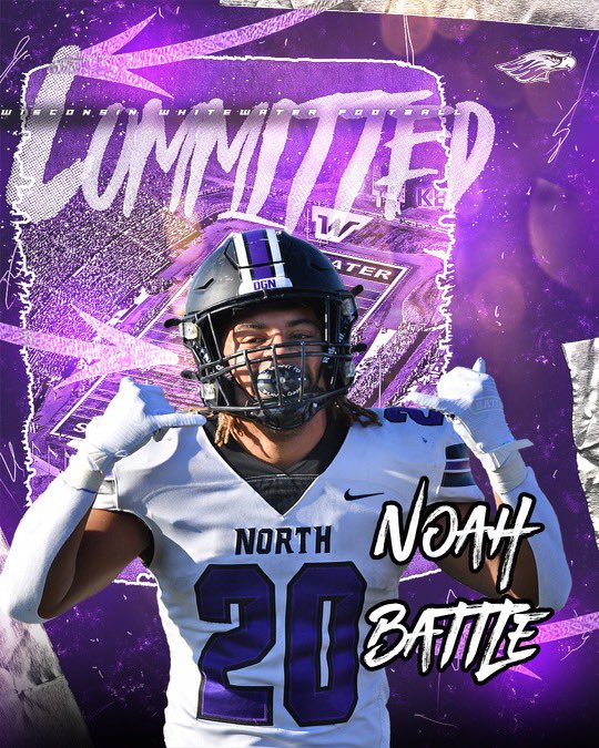 I am beyond excited to announce that I will be continuing my academic and athletic career at the University of Wisconsin-Whitewater! We bleed purple! 💜🖤@WarhawkFootball @NPesik81 @CoachRindahl @jwsterner @CoachTShields @DGNFootball