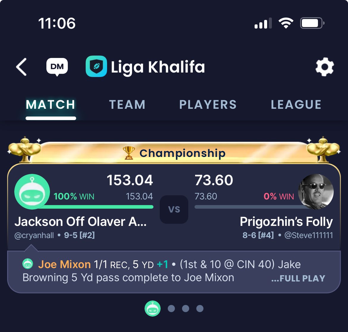 Ryan_Hall92's tweet photo. Shout out to me for winning both my fantasy leagues this year! Early free agency adds of both Kyren Williams and Puka Nacua (in both leagues) had me cruising to victory!! https://t.co/lYMTgoWD2e
