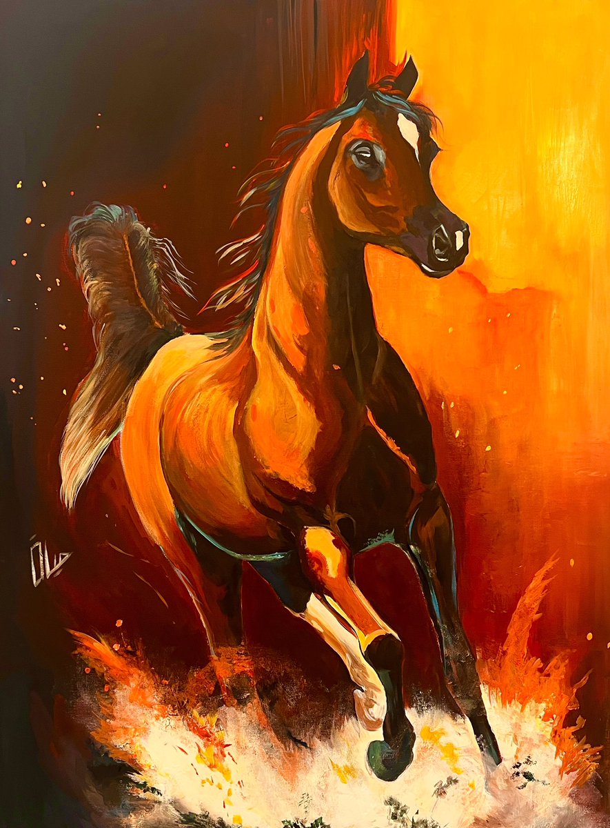 ألوان أكريليك على كانفس 
مقاس 90x120