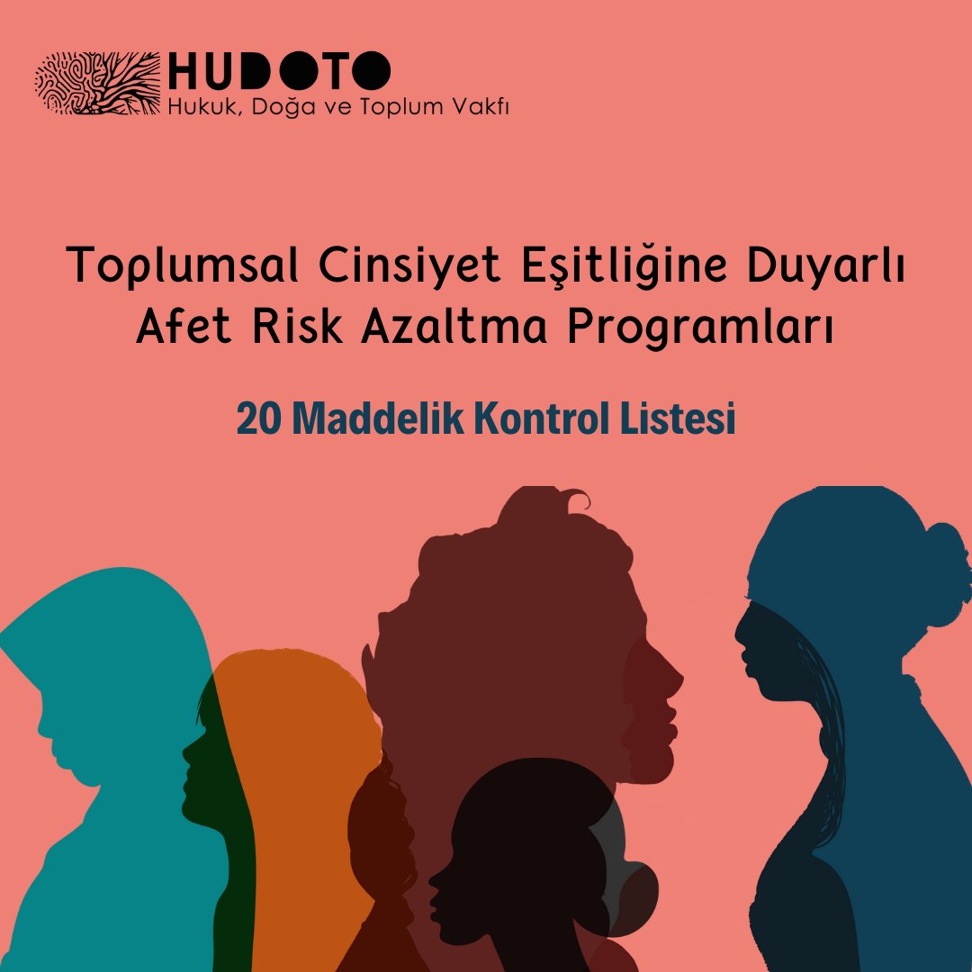 Afet Risk Azaltmanın Toplumsal Cinsiyete Duyarlı Hale Getirilmesi İçin 20 Maddelik Kontrol Listesi'ni Türkçeye çevirdik ve ilginize sunuyoruz.

Çeviriye ulaşmak için: hudoto.com/yazilar/afet-r…

Çeviren: Ada İlyada Utkucu

#afetriskazaltma #toplumsalcinsiyeteşitliği #HudotoVakfı