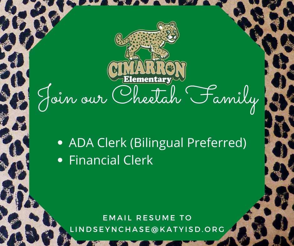 CimarronElem's tweet photo. We'd love for you to join our Cheetah Family! https://t.co/SYiatTopdd