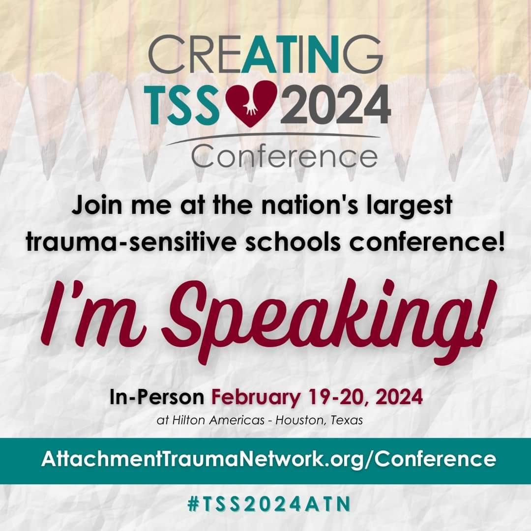 I’m looking forward to presenting with Angie Zara on February 20th at ATN’s 7th Annual Creating Trauma-Sensitive Schools Conference. Please join us for the nation's largest trauma-sensitive schools conference in Dallas, TX. Learn more here: attachmenttraumanetwork.org/conference/
#TSSATN2024