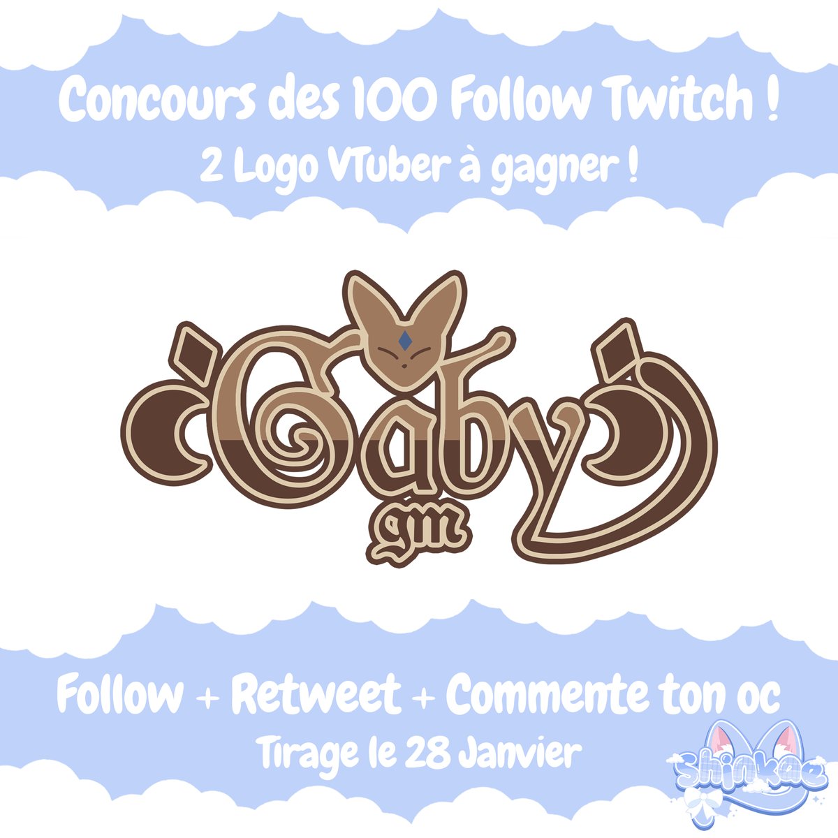 Concours pour les 100 follow Twitch !

Pour fêter ça j'organise un concours pour gagner 2 logos vtuber

Pour y participer : Follow + Retweet + Commente ton oc

Que le meilleur gagne !

#Concours #logovtuber #vtuberfr #art
