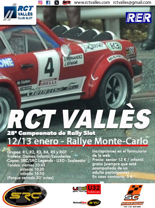 RCT_Valles's tweet photo. 28º Campeonato de Rally Slot, con la primera carrera de este año: el #RallyeMonteCarlo
#WRC #rally #rallye #rallyslot #slot132 #slotracing #scalextric https://t.co/f5iK2SSbJA