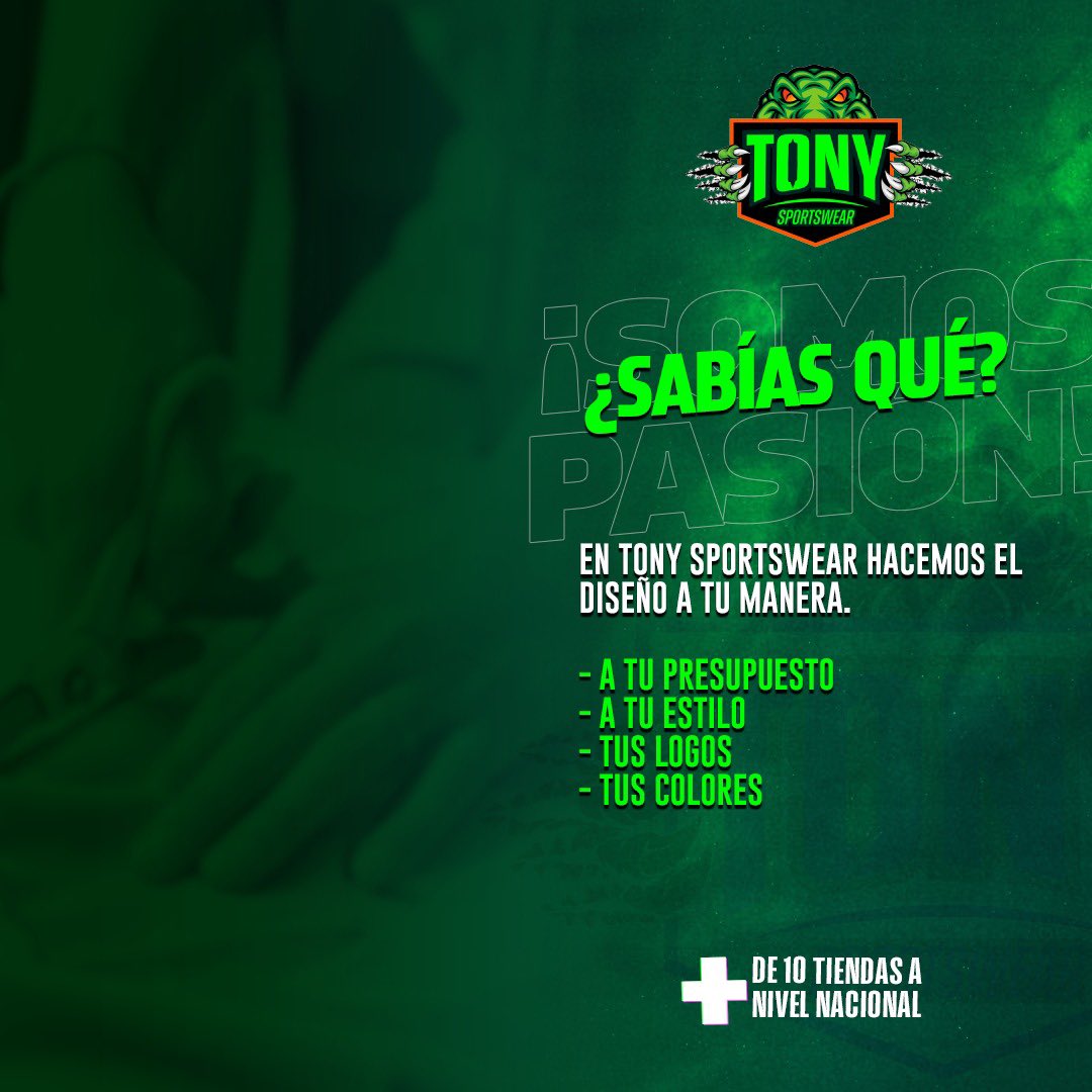🐊 ¿Sabías todos estos beneficios de Tony Sportswear? 😮‍💨

Si quieres tener los uniformes con mejor estilo y máxima resistencia nosotros somos los indicados. 😎