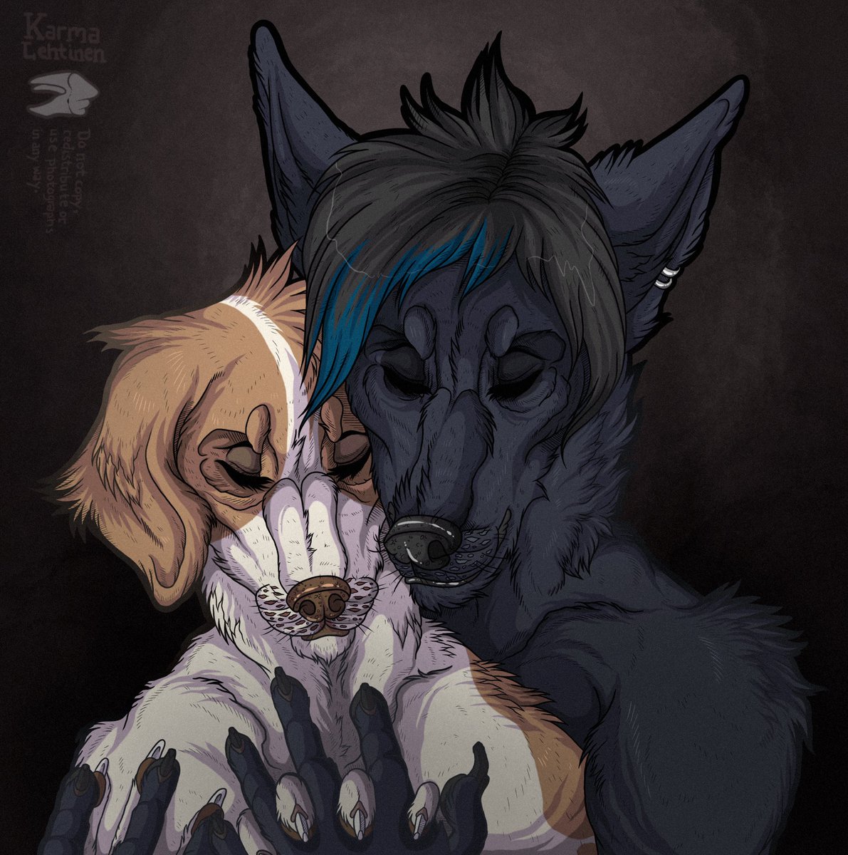 KarmaLehtinen's tweet photo. ✧ You are mine and I am yours ✧

A little gift for a @GaikotsuY of their characters Tauski and Airam. Go check this super sweet comic!

Characters belongs to @GaikotsuY.

#anthro #anthroart #art #artist https://t.co/2HtIMe2cov