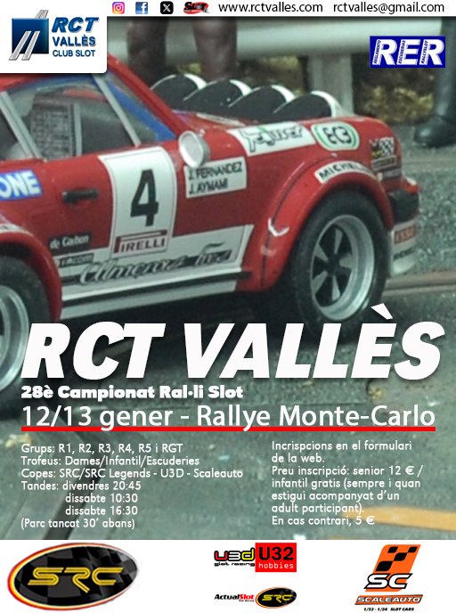 RCT_Valles's tweet photo. 28è Campionat de Ral·li Slot, amb la primera cursa d'aquest any: el #RallyeMonteCarlo
#WRC #rally #rallye #rallyslot #slot132 https://t.co/Qoe4zSGKKI