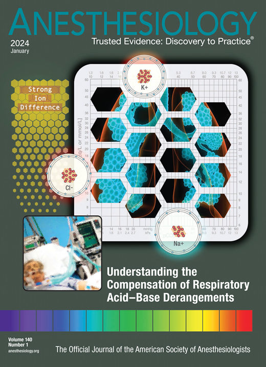 The January 2024 issue of @_Anesthesiology is out! In the cover study, researchers found that bicarbonate adaptation that follows primary respiratory alterations is associated with variations of strong ion difference. Read the new article: ow.ly/WXht50QmE2Q #anesthesiology