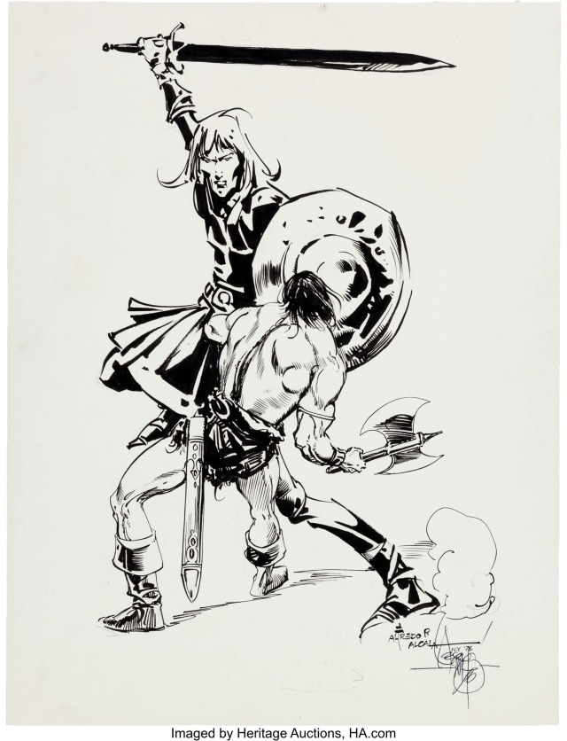 Alfredo Alcala and Alex Niño 'Elric vs Conan' Illustration Original Art (1976) #comicart #comicbookart