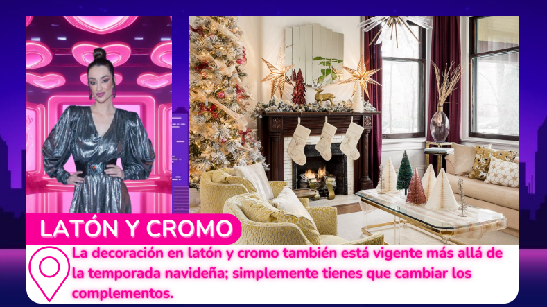 La decoración en latón y cromo también está vigente más allá de la temporada Navideña. #EstáPasando3