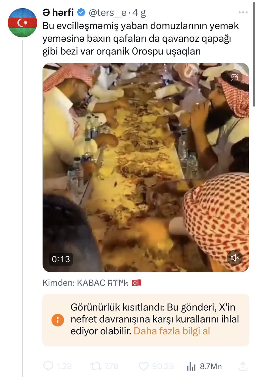 8 milyon görüntülənməyi keçən bu tivitim sınırlandırıldı, ərəb götverənlər şikayət etmişlər cibiliyətinə soxduğumun evrilməmiş məxluqları.