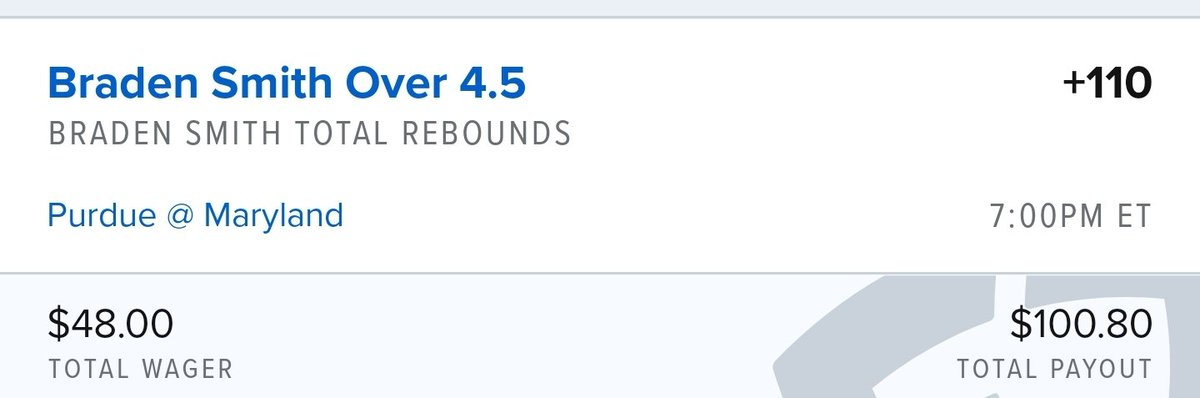 HometeamScore's tweet photo. Arbitrage Now! 🤑

Purdue vs Maryland
Braden Smith rebounds
over 4.5 ‐‐‐> $48 returns $100.80
Under 4.5 ---> $50 returns $100

Bet $98, guaranteed $2+ profit.🤑

💥You can do this with a minimal bankroll!💥 Arbitrage with @oddsjam 😎💯 It took 30 seconds! https://t.co/5L7q5IZ2IP