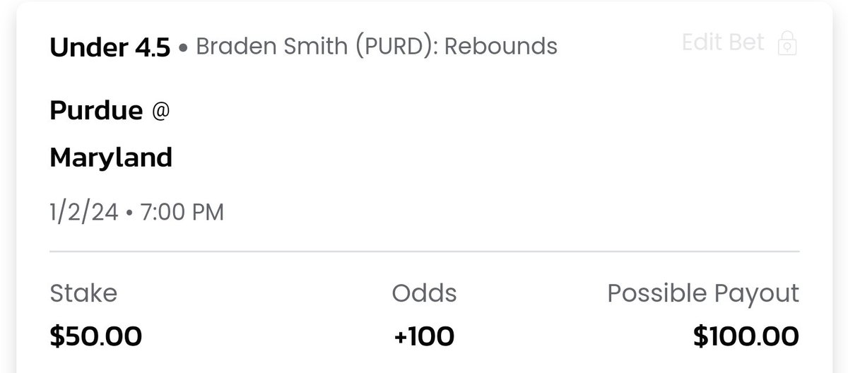 HometeamScore's tweet photo. Arbitrage Now! 🤑

Purdue vs Maryland
Braden Smith rebounds
over 4.5 ‐‐‐> $48 returns $100.80
Under 4.5 ---> $50 returns $100

Bet $98, guaranteed $2+ profit.🤑

💥You can do this with a minimal bankroll!💥 Arbitrage with @oddsjam 😎💯 It took 30 seconds! https://t.co/5L7q5IZ2IP