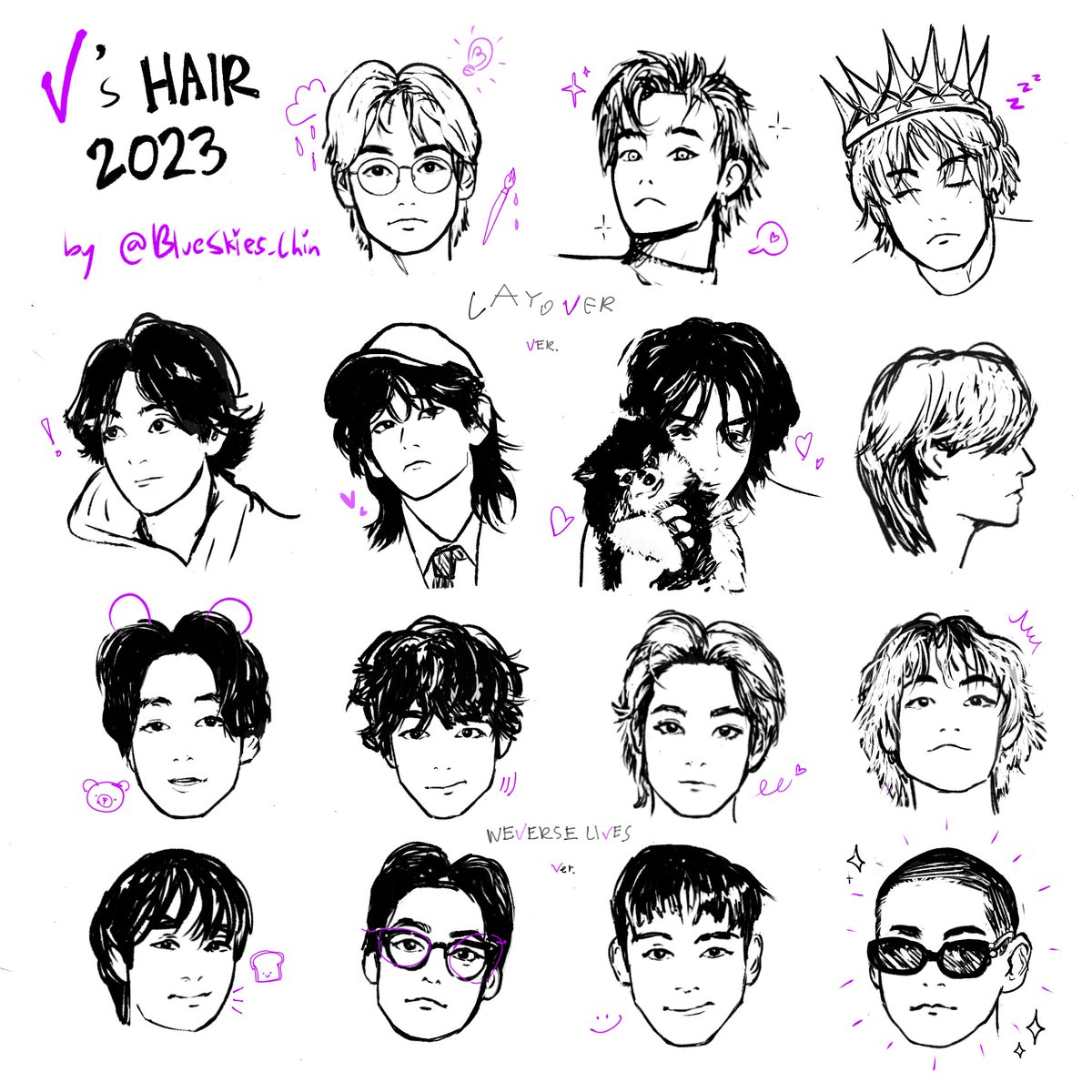 Taehyung's haircut/hairstyles in 2023 🐻💞
which one is your favorite? 

#btsfanart #taehyung #HappyBirthdayTaehyung #HAPPYVDAY