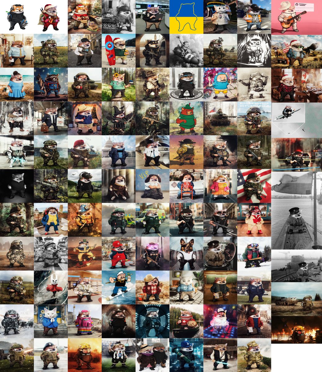 Bradwave's tweet image. On the left, a collage of the ~90 fellas I forged in 2023. On the right, the 2022 collage.
My sincerest gratitude goes to everyone who donated to get a fella and participated to auctions. ❤️🔥
This isn't a cool art project, so don't forget to continue supporting Ukraine! 🇺🇦
