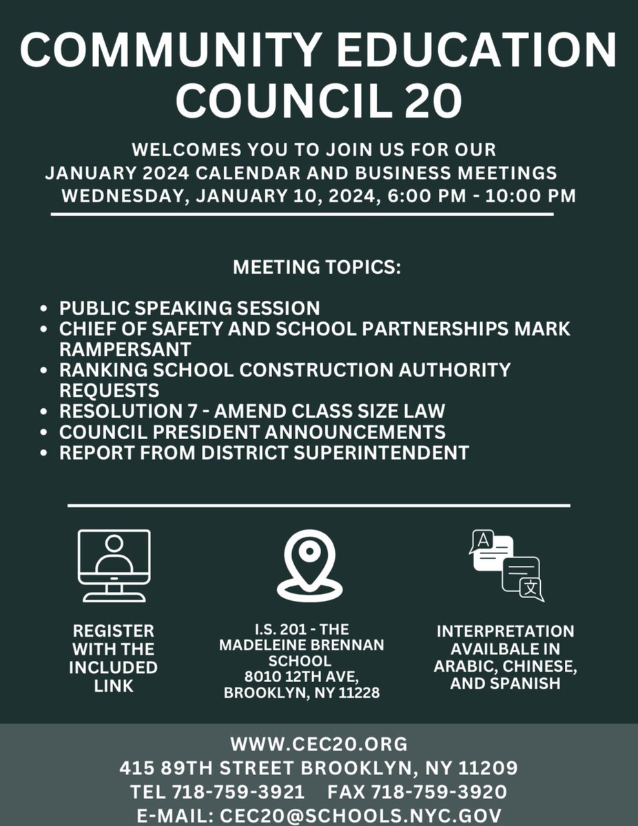 Community Education Council 20 tweet media