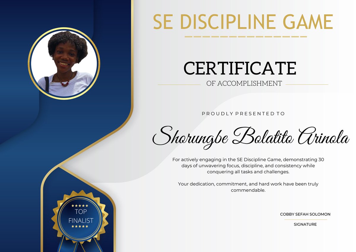 hunterxcobby's tweet photo. Last month I started a monthly disciple game for SE students mostly in the #ALX_SE. It’s basically helping at most 20 students be consistent and disciplined in their SE journey.
These are the top finalists
@diana_velmah @kelvinn_o @shorungbe38308 @Atustotle @Bracha_SE https://t.co/NUjlUesJIx