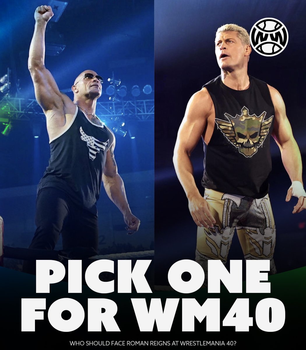 You could only have one at Wrestlemania, which match you want more? 🏟️

Roman Reigns vs Cody Rhodes
Roman Reigns vs The Rock