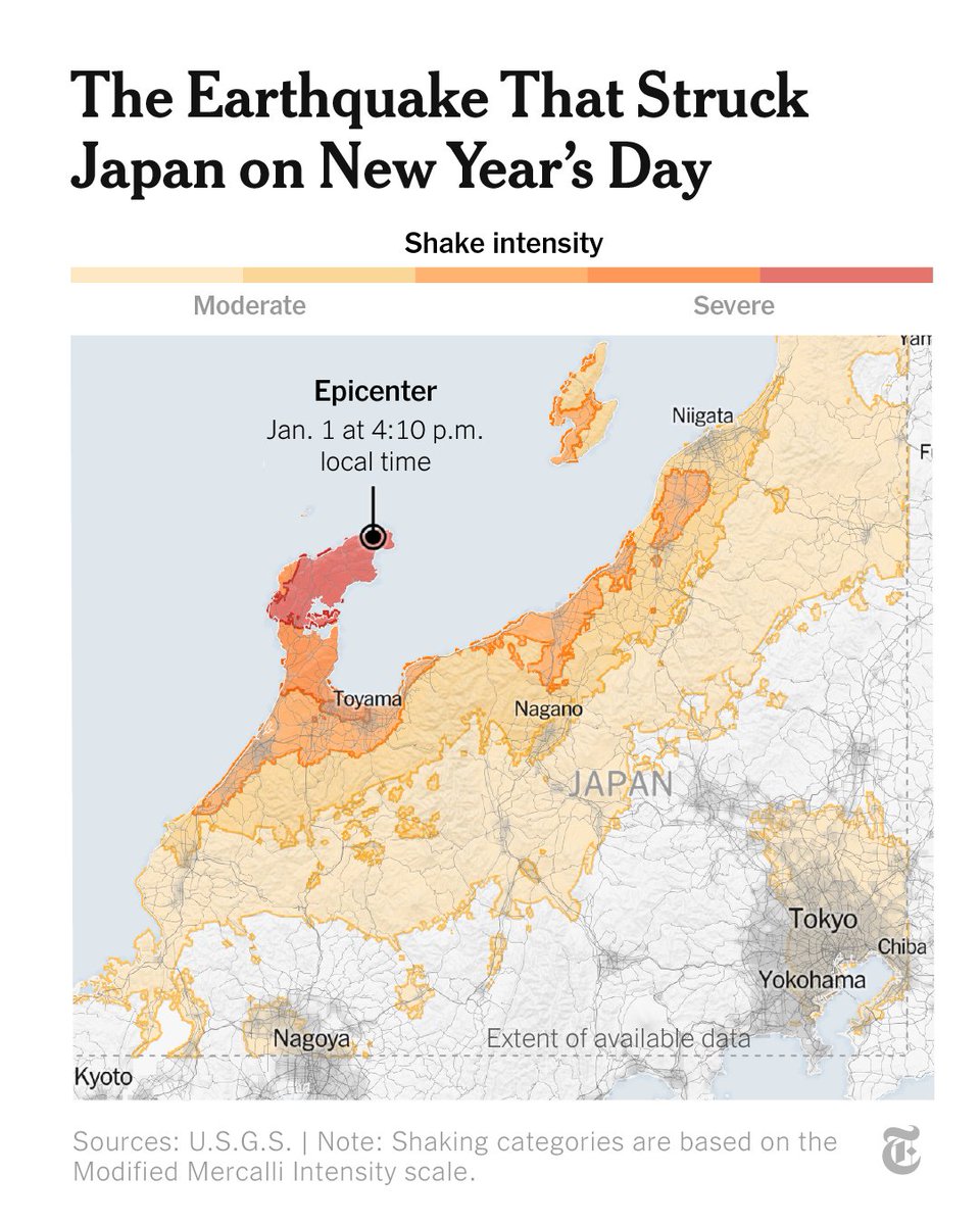 The earthquake that struck Japan’s Noto peninsula on Monday has killed dozens, and authorities continued to look for people buried in the rubble of collapsed and burned buildings in the coastal epicenter of the disaster. bit.ly/41G1OTj