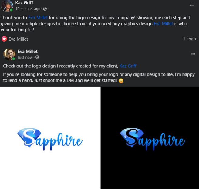 Check out the project I recently completed for a client on Facebook. If you have a vision, I'm happy to help bring it to life. 🥰✨