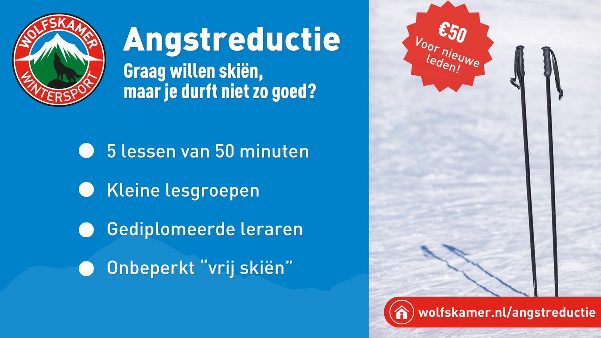 Altijd genoten van skiën maar sta je toch wat onzeker op je ski’s? Bekijk dan eens deze aanbieding voor onze angstreductie clinic.

wolfskamer.nl/angstreductie/