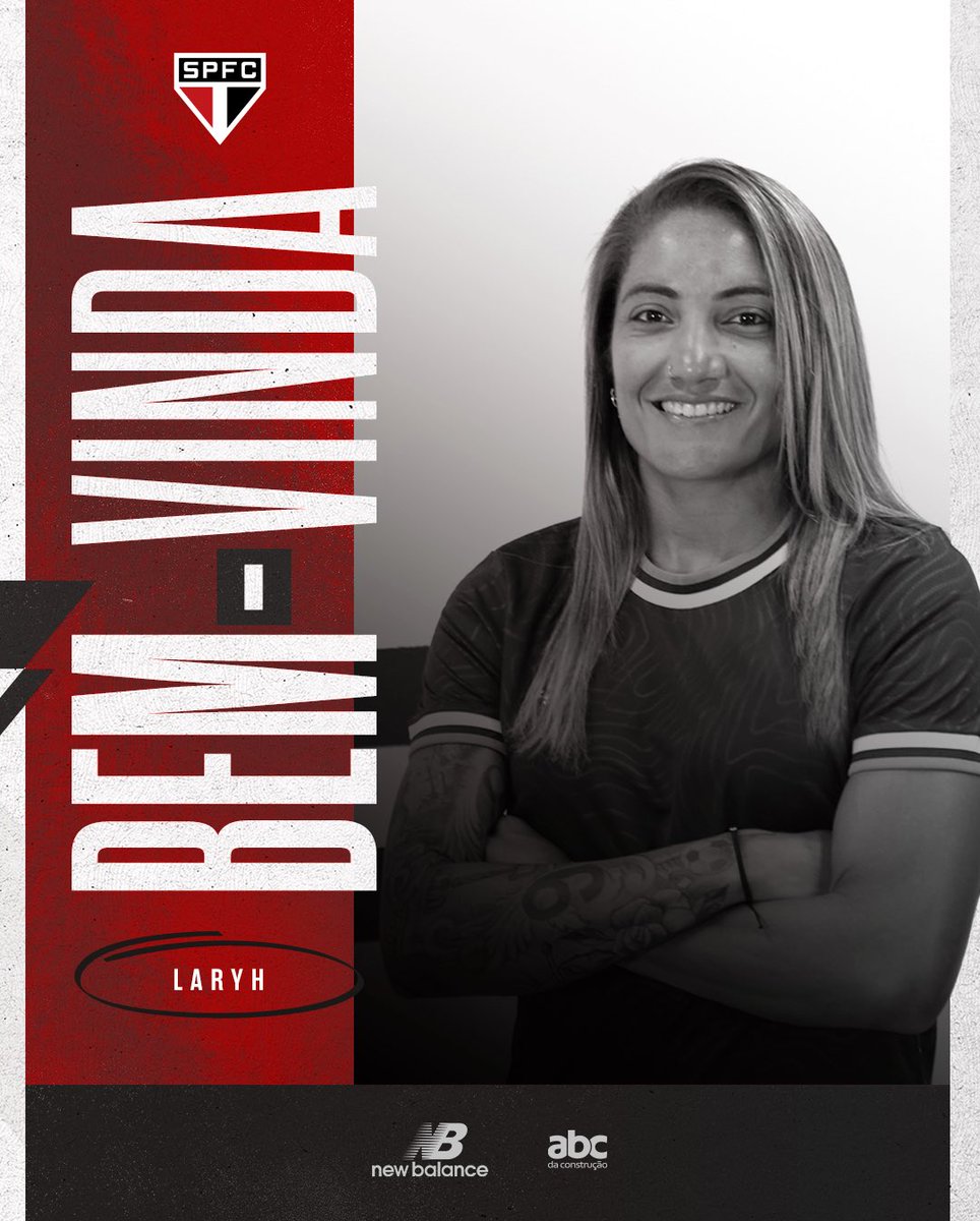 SaoPauloFC_Fem's tweet photo. 💪😁 Ôôô toca na Laryh que é gol!

A segunda maior artilheira da história do @BRFeminino chega para reforçar o Tricolor, com contrato até o final de 2️⃣0️⃣2️⃣4️⃣!

Seja muito bem-vinda, minha atacante!

#FutebolFemininoTricolor
#VamosSãoPaulo 🇾🇪 https://t.co/KvUHM90zHi