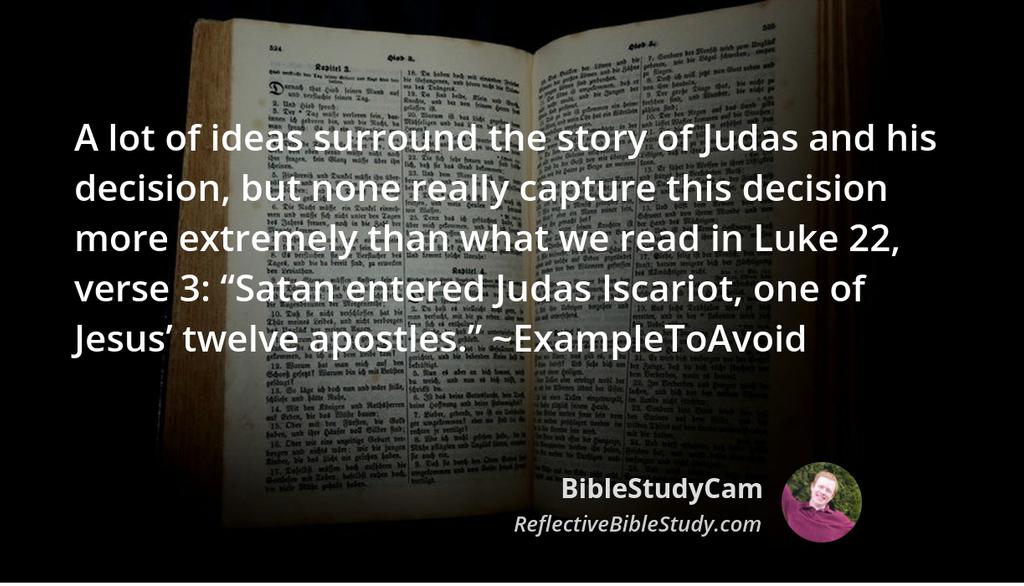 BibleStudyCam's tweet photo. Within Judas Iscariot, we find a symbolic parallel of Satan at work within the perfect courtroom in heaven. ~Luke 22:1‑6 ~StayConnectedToJesus ~ChooseJesusToday
👉 https://t.co/E42eR3pZNn

#ReflectiveBibleStudy #Jesus #Christian #Love #Bible #God https://t.co/b9gnZVpHZu