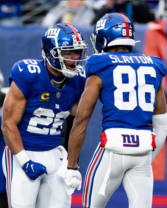 Darius Slayton (@young_slay2) on Twitter photo Get those votes in on double votes day to help my guy <a href="/saquon/">Saquon Barkley</a>!
1 RT = 2 VOTES
RT and comment #WPMOYChallenge + Barkley for a chance to win a signed ball by yours truly! Get those votes in on double votes day to help my guy <a href="/saquon/">Saquon Barkley</a>!
1 RT = 2 VOTES
RT and comment #WPMOYChallenge + Barkley for a chance to win a signed ball by yours truly!