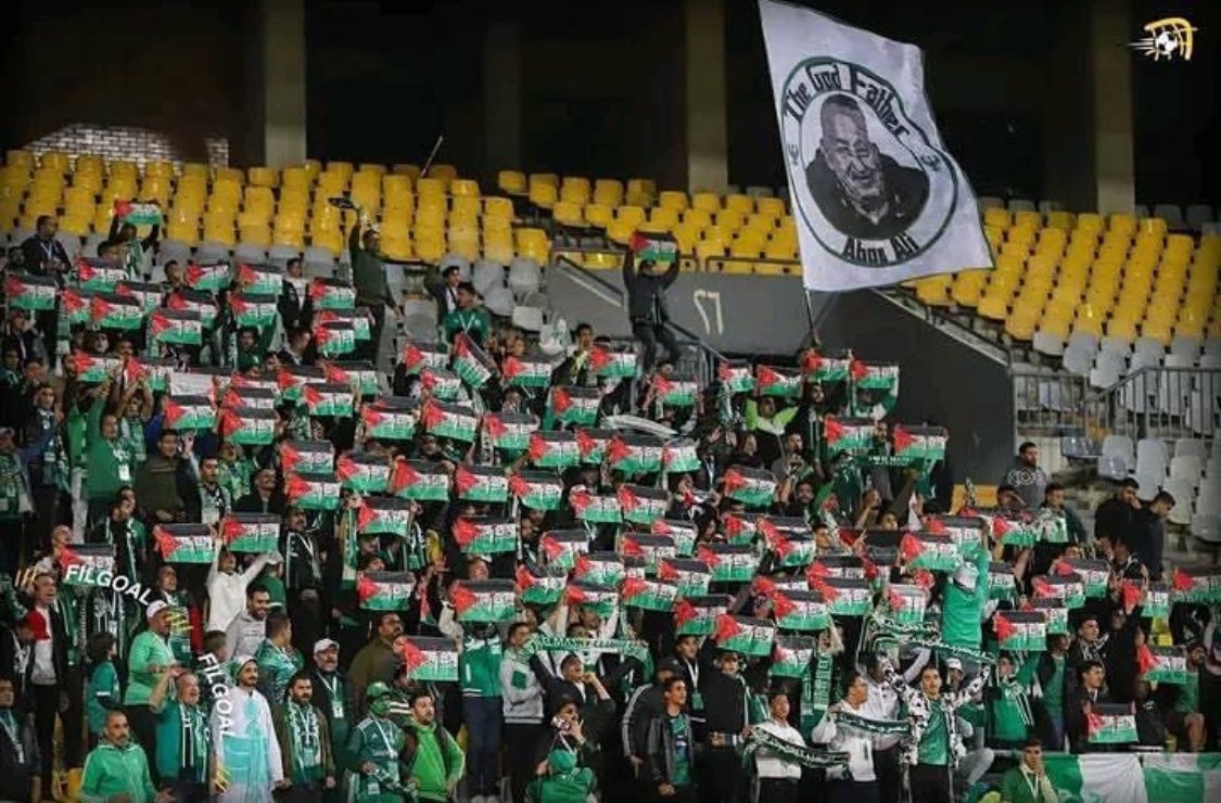 sportingpali's tweet photo. From the match between Al Masry &amp; Al Ismaily in the Egyptian Pro League 🇵🇸❤️

#sportingpalestine #egypt #palestine https://t.co/1ilmcEwpq5
