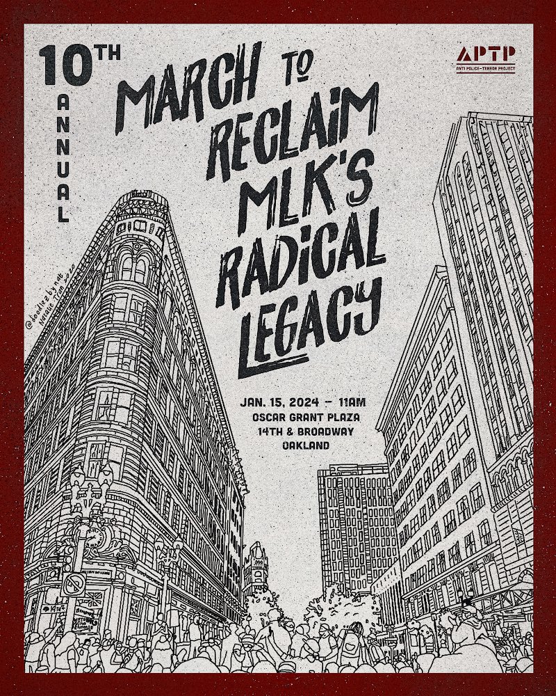 APTPaction's tweet photo. Gather your contingent—our 10th Annual March to #ReclaimMLK is coming up!
In honor of Dr. King & his spirit of fighting for liberation, we will stay in the streets until ALL our people are free. #FreePalestine #CeasefireNOW
Tap in to RSVP & learn more: https://t.co/oWfhHQEZjI https://t.co/RTpugtOYuK