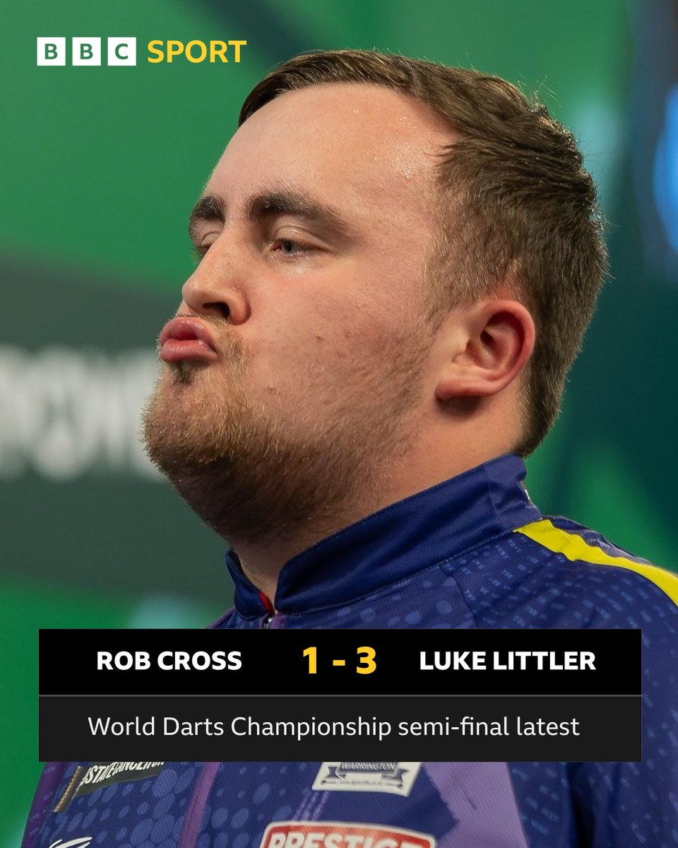 Luke Littler is now potentially just three sets away from a place in the #WorldDartsChampionship final! #PDC #WCDarts