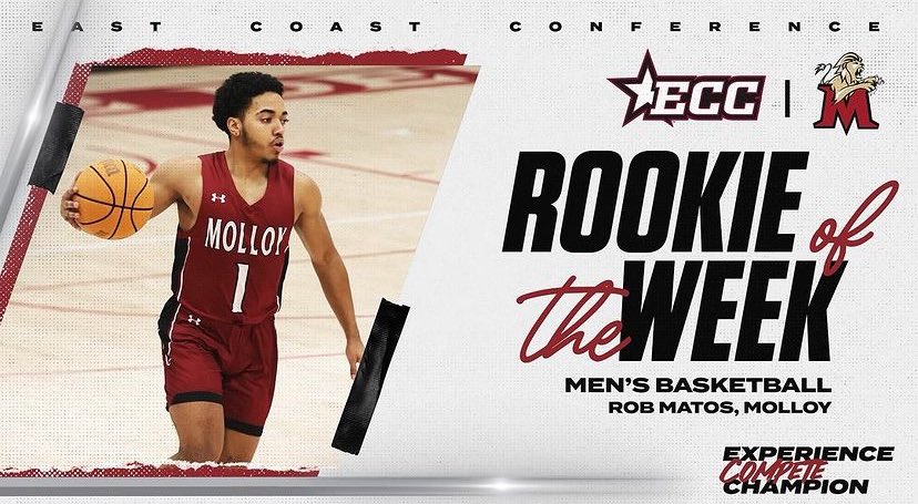 Congratulations to Rob Matos on being named ECC Rookie of the Week!