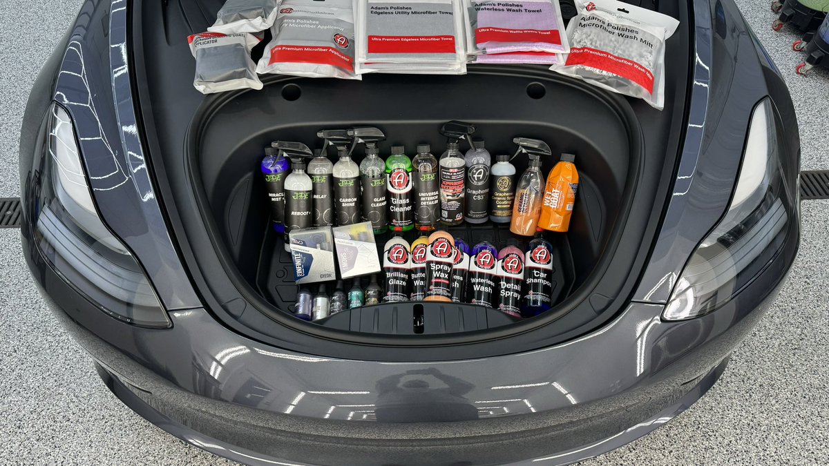 Headed down to Austin tomorrow to test on the @cybertruck all sorts of detailing products and chemicals! You know I wouldn’t show up empty handed! 

Spent the day down at B&B Blending and @AdamsPolishes today, and they supplied me with a ton of products to test on the the HFS