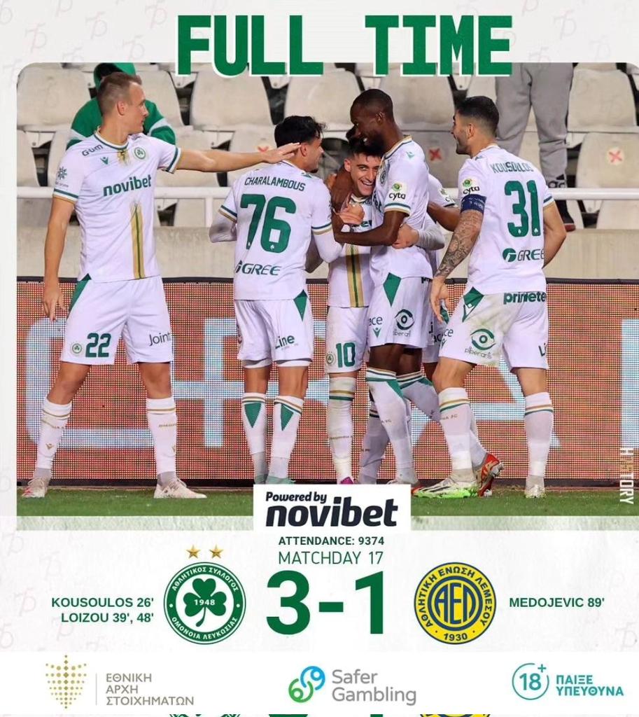 DEBUT☘. My first game for <a href="/OMONOIAfootball/">OMONOIA FC</a> and I'm excited to return from injury. I want to thank the management, coaches, teammates, and backroom for their support since I joined the club and during my recovery period. Home win and we closed the gap 🔝