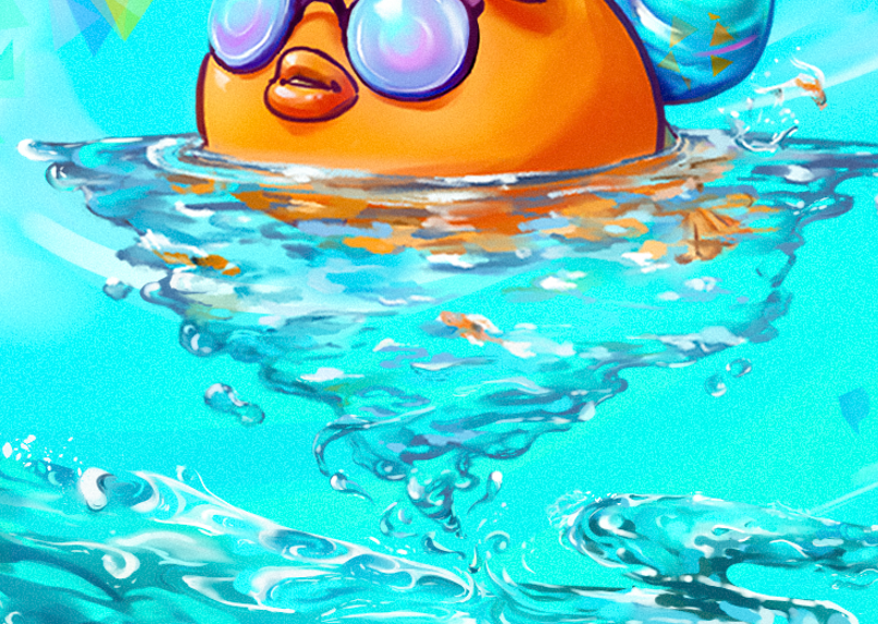 On my latest painting i went crazy and tried making water in a weird way, like, something i've never done before. Taking a risk and getting it to turn out decent enough is so fulfilling! 

#AxieInfinity $RON