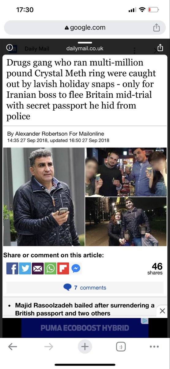 Majid Rasoolzadeh

Iranian Drug Dealer, 🇬🇧 Passport 

2018 Who gives bail to the head of a Crystal Meth dealing gang?

Who’d  have thought it, Rasoolzadeh ran a kebab shop in Timperley, Greater Manchester as a cover story for his Crystal Meth dealing operation.

Deport FCs…