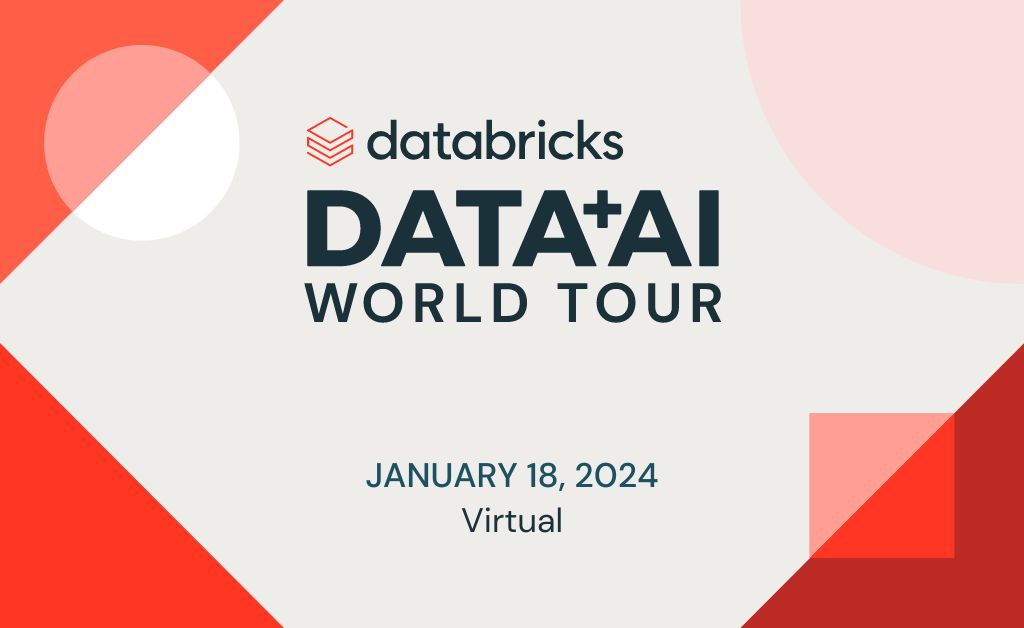 #DataAIWorldTour — but make it virtual 💻 Join us to learn about the Data Intelligence Platform, how to develop #GenAI applications, and more! Register here: bit.ly/46dk9bO