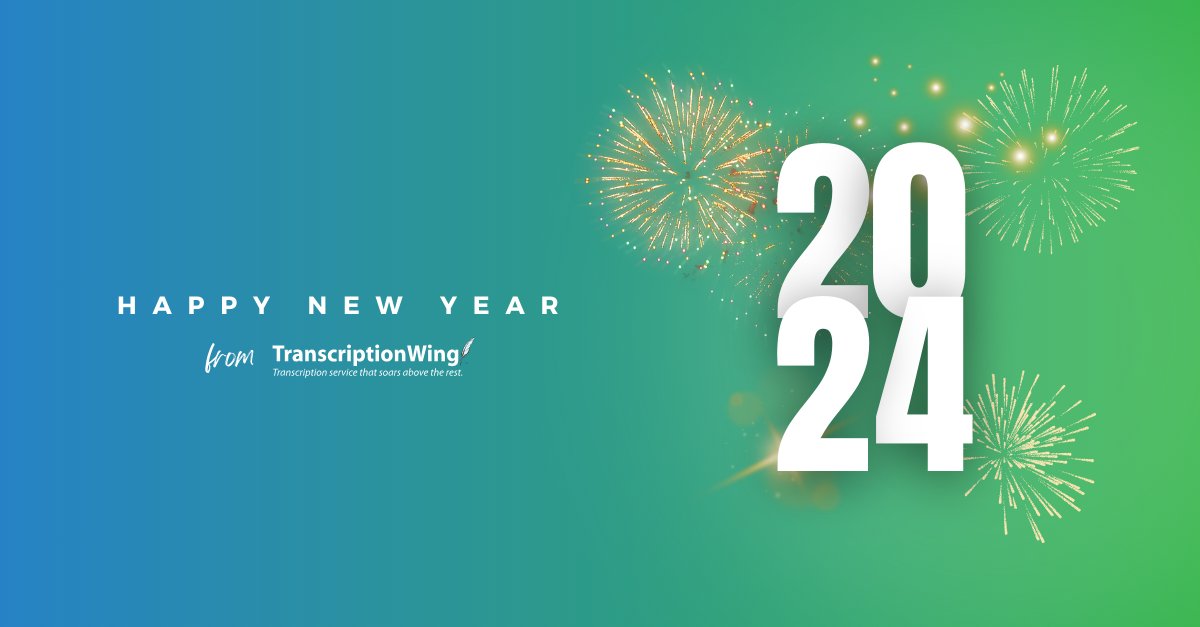 Cheers to a new year filled with exciting possibilities, fresh opportunities, and boundless success! 🎆✨ Wishing you a Happy New Year from TranscriptionWing™ 🎉

#NewYear #2024 #Goals #January