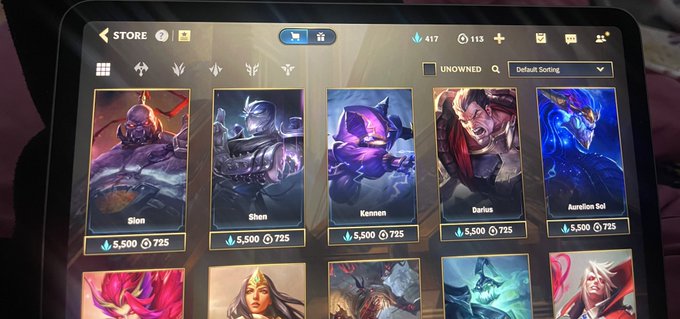 The last four champions I don&rsquo;t own on here. >.> https://t.co/PRwHg262c1