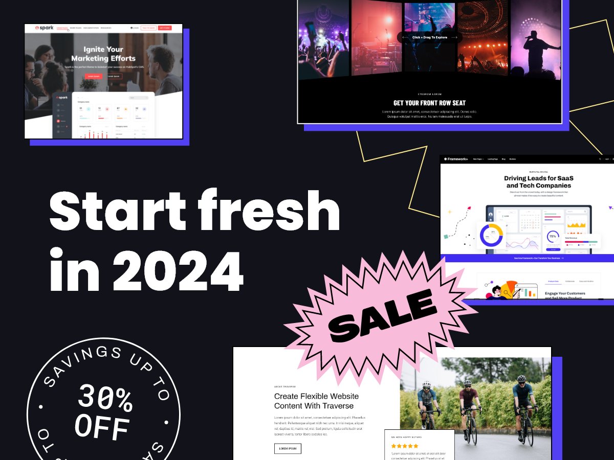 lyntonweb's tweet photo. New year, new site? Start 2024 off fresh with one of our premium CMS Hub themes. They're all on sale until January 31, 2024. Get Spark Premium for $199, Framework + for $75, Brightlane+ for $74, and Traverse for $35.
https://t.co/hDatKwsj96 https://t.co/xjlQGsk9M7