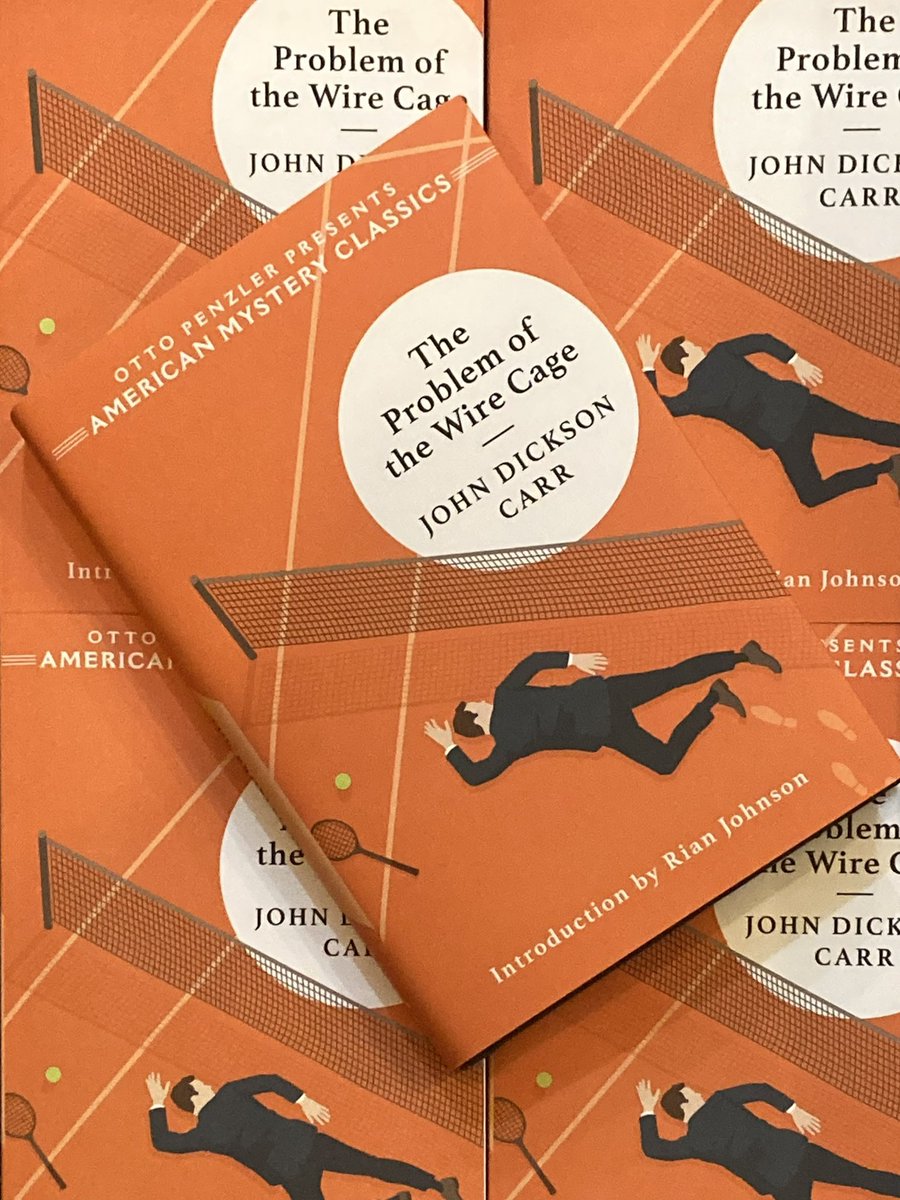 OUT TODAY: A new reissue of John Dickson Carr’s classic impossible crime novel, THE PROBLEM OF THE WIRE CAGE, introduced by director @rianjohnson. Publishers Weekly calls it “an ideal introduction to a master of mystery fiction’s golden age.” Details: mysteriousbookshop.com/products/john-…