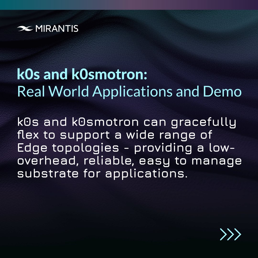 Elevate your edge game with our carousel! Delve into Kubernetes at the edge by exploring its use-cases, tackling tech issues, and witnessing live demos. Uncover the power of #k0s and #k0smotron in simplifying operations.

👉 Register here: bit.ly/3vnw5dx