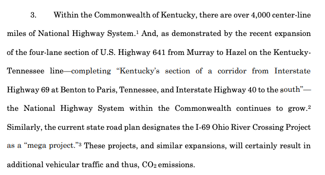 streetsblogkea's tweet photo. IDK who needs to see this, but here's 21 states openly admitting that their planned highway projects will increase greenhouse gas emissions, in a legal filing challenging a federal rule that would require them to tell the public...literally that exact information. https://t.co/sYAPbUY6T5