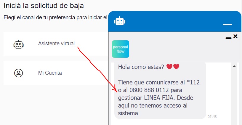 gentederio's tweet photo. @PersonalAr  quiero dar de baja una línea fija, llamo al 0800 y no me responden, voy a LOS CANALES disponibles en la web y en el chatbot me escriben q llame al 0800 y al querer crear una cuenta No funciona! Imposible hacer la baja @JMilei espero q ayuden https://t.co/fTgaSGoQhm
