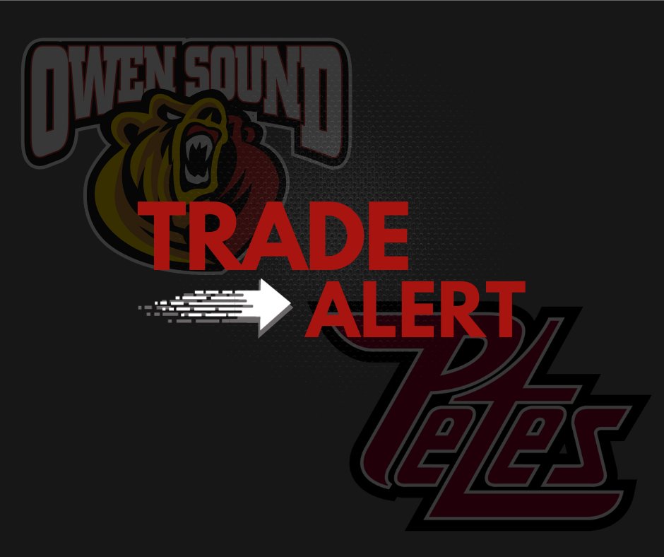 AttackOHL's tweet photo. 🚨TRADE ALERT🚨
The Owen Sound Attack have acquired forward defensemen Konnor Smith and forward Sam McCue from the @PetesOHLhockey  in exchange for defenseman Martin Matejicek, forward Nico Addy and the Attacks 3rd round selection in the 2026 OHL Priority Selection.
#Attackhockey https://t.co/vSdLruLIpP