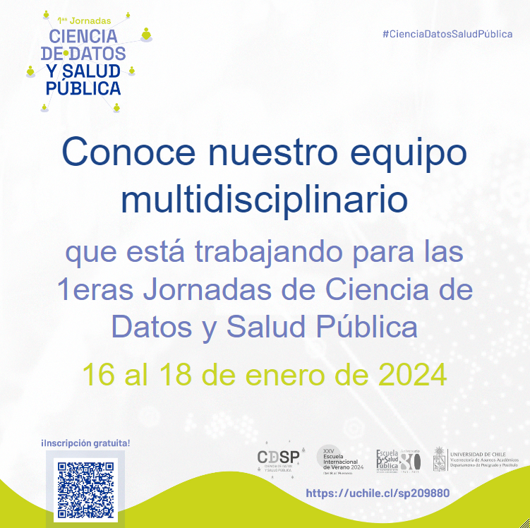 esp_uchile's tweet photo. 🧐 Ya se vienen 
"Las 1ras Jornadas de  Ciencia de Datos y Salud Pública" que buscan reunir a estudiantes de posgrado, profesionales y académicos de las áreas de la salud, ingeniería, políticas públicas, ciencias sociales, y áreas afines.
 ¿Cuándo? : 16, 17 y 18 de enero de 2024 https://t.co/SfZRAMGD3N