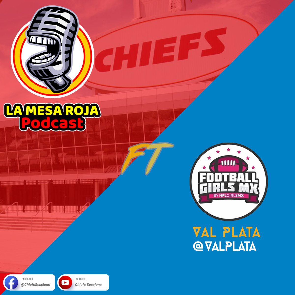 Marizzett's tweet photo. #ChiefsKingdom Los invitamos al episodio 77 de #LaMesaRoja Hoy nos acompaña nuestra amiga
@ValPlata de @nflgirlsmx para la previa del partido entre sus @chargers vs nuestros @Chiefs
Hoy 8 pm (CDMX)
#NFL #NFLStream #NFLPodcast #NFLMX #BoltUp https://t.co/ZjOJYAqAW9